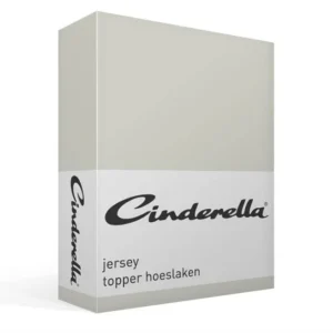 Cinderella Jersey hoeslaken topper - licht grijs 1 de-slaapfabriek