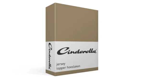 Cinderella Jersey hoeslaken topper - taupe 1 de-slaapfabriek