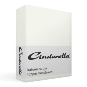 Cinderella katoen satijn hoeslaken topper - ivory de-slaapfabriek 1