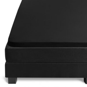 Jersey hoeslaken topper - zwart De-Slaapfabriek