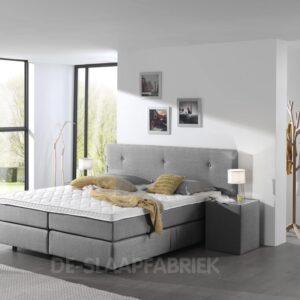boxspring Portland lichtgrijs De-Slaapfabriek