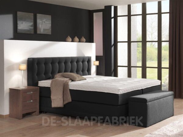 Quatro-Golf-Darkbeige-8-meubelstof-antraciet boxspring Capitonata antraciet De-Slaapfabriek