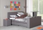 elektrische boxspring met TV lift lichtgrijs De-Slaapfabriek