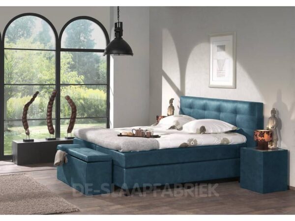 boxspring Namur blauw De-Slaapfabriek